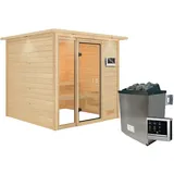 Karibu Jutta inkl. 9 kW Ofen + int. Steuerung + Dachkranz