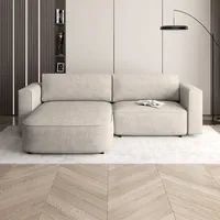 Beautysofa Ecksofa CARLOS velo622- Beige, mit Schlaffunktion mit Bettkasten