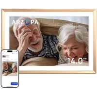 Arzopa 14 Zoll Digitaler Bilderrahmen aus Metall mit kostenlosem Cloud-Speicher, unbegrenzter Foto- & Videowiedergabe, App-Teilen, 1920 x 1200 FHD-Touchscreen, elektronischer Bilderrahmen, Geschenk für die Familie