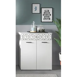 INOSIGN Unterschrank INOSIGN "VICENZA, TOPSELLER, Breite 70cm, 2-türig, mit Front-Ornamentabsetzung", weiß, B:70cm H:85cm T:34cm, FSC-zertifizierter Holzwerkstoff, MDF, Schränke, Unterschrank, Standschrank, Badschrank, Kommode, Badkommode, Anrichte, Midischrank