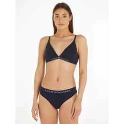 Slip "THONG", Damen, Gr. L (40), schwarz (desert, sky), Jersey, Obermaterial: 95% Baumwolle, 5% Elasthan, TOMMY HILFIGER UNDERWEAR, unifarben, körpernah, Unterhosen, mit Tommy Hilfiger Markenlabel