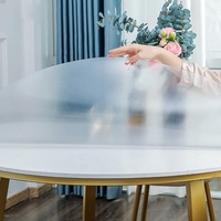 Rutschfeste Runde Tischdecke,Haushalt Transparent Matt PVC Tischdecke Tischmatte Schreibtisch Tischfolie Schutzfolie Tischschutz Matte,Wasserdicht/Ölbeständig,Waschbare Tischdecke (110cm(43in))