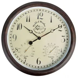 vidaXL Esschert Design Bahnhofsuhr mit Thermometer : Model - V2