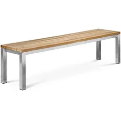 OUTFLEXX Gartenbank, Edelstahl/recyceltes Teak, 160x40x45cm, rustikal gebürstet, FSC®-zertifiziertes Produkt