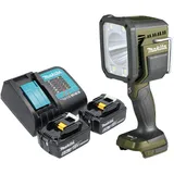 Makita DML 812 SG Akku Handstrahler 18 V 1250 lm LED Olive Grün Outdoor Adventure Sonderedition + 2x Akku 6,0 Ah + Ladegerät