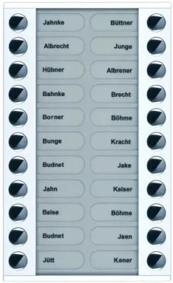 TCS PET22-WS/04 Klingeltastenerweiterung für Audio Außenstation Serie PES/AVE 22 Klingeltasten (rechts-/linksbündig), AP weiß PET22WS04