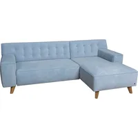 TOM TAILOR HOME Ecksofa NORDIC CHIC, mit Knöpfung, Füße Buche natur, Breite 236 cm blau