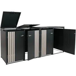 Proregal Mülltonnenverkleidung 250 x 122 x 84 cm schwarz