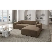 Sofa Dreams Ecksofa Design Samt Stoff Sofa Mallorca L Form kurz Modern Stoffsofa, Loungesofa braun