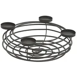 Dehner Metall-Adventskranz, schwarz, ca. Ø39/H14 cm