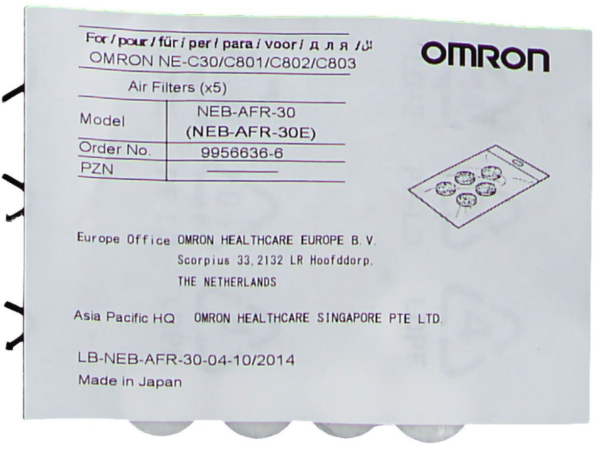 Omron Filtre A Air Aerosol C30 5 pc(s) Filtre