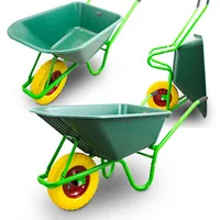 BITUXX Gartenschubkarre Hellgrün PVC Wanne Grün PU Rad Gelb
