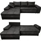 luma-home schönes für dein zuhause Vintage Ecksofa Schlafsofa Eckcouch L-Sofa mit Ottomane u. Bettkasten in Schwarz & Couches, Wohnlandschaften, Ecksofas