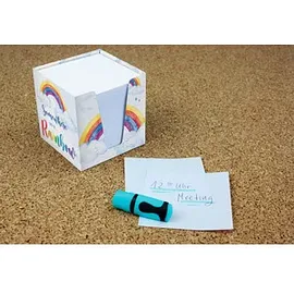 RNK RNK-Verlag Zettelbox Rainbow weiß inkl. ca. 900 Notizzettel weiß