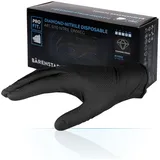 PRO FIT by Fitzner Einweghandschuhe Nitril Einweghandschuh, Chemikalienschutzhandschuhe, Montagehandschuhe (50er, Pack) Für den medizinischen Gebrauch zugelassen, Latexfrei & ungepudert schwarz L/9