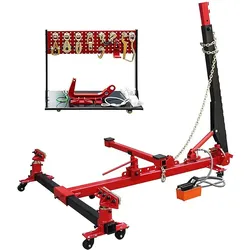 KFFKFF Auto-Chassis-Gleichrichter, 6-Tonnen-Auto-Chassis-Reparaturgerät, Fahrzeug-Chassis-Gerät mit rotierender Basis, hydraulischer Pedalpumpe und Schlepperklemmen-Kit, für die Erneuerung von Fahrzeug-Chassis