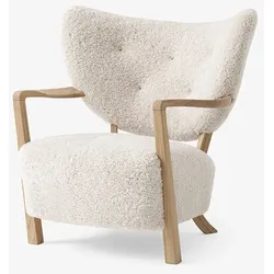 &tradition Wulff ATD2 Loungesessel Gestell Eiche, Stoff Sheepskin 17mm Moonlight