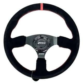 Occ Motorsport Sportlenkrad OCCVOL010 39x32mm 350mm Leder Aluminium - Schwarz