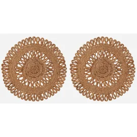 OTTO home Platzset Aimka, (Set, 2-St., 2 Stück), Handgefertigt, 35x35, rund, aus natürlicher Jute, Bestseller