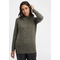 Oxmo Strickpullover OXCable 21300568ME Strickpulli lang geschnitten in Grau