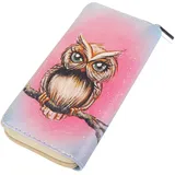 DonDon Geldbörse Eule rosa blau