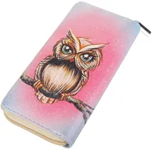 DonDon Geldbörse Eule rosa blau