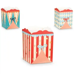 PartyDeco 6 Snackboxen Kinder 8x11,5cm Fingerfood Schalen Zirkus Motiv Candy Bar Zubehör Süßigkeiten Boxen Party Snacks Kindergeburtstag Deko Set