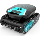 BRINBO Pleco Pro Poolroboter Akku Wand und Boden, Wasserlinie, 210 Min. Betriebszeit, Doppel-Filtration, 7 Modi, App Steuerung, Kabelloser Poolsauger für Pools bis 200 m2,Obsidian