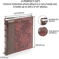 Victoria, Fotoalbum, Album B 10×15 / 200M Flower-2, red (10 x 15 cm)