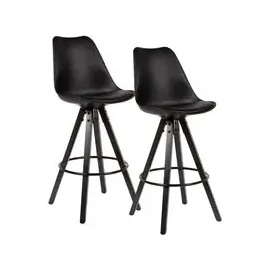 Möbel Boss Barhocker 2er-Set 44 x 113 x 39 cm Schwarz