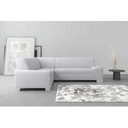 Ecksofa DOMO COLLECTION "Anzio L-Form", silber, B:259cm H:85cm T:191cm, Sofas, Wahlweise mit Bettfunktion und Federkern