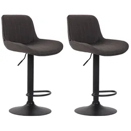 CLP 2er Set Barhocker Lentini Stoff dunkelgrau/schwarz