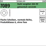 Industrial Quality Supplies ISO 7089 Scheibe Stahl 36mm (37x66x5 ) galvanisch verzinkt ohne Fase Form A