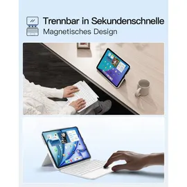 Inateck Hülle mit Tastatur, Ultraleichte Tastatur für iPad 10 Generation, iPad Air 6 11 Zoll 2024, iPad Air 5/4 10.9 Zoll, iPad Pro 11 4/3/2/1 Gen, Abnehmbar, mit Touchpad, QWERTZ, KB04122