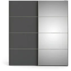 Veto Schiebetürenschrank 2 Türen breit 183 cm weiss, grau.
