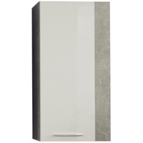 trendteam smart living - Hängeschrank Wandschrank - Wohnen - Rock - Aufbaumaße (BxHxT) 52 x 103 x 31 cm - Farbe Stone mit Weiß Hochglanz - 182653735