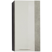 trendteam smart living - Hängeschrank Wandschrank - Wohnen - Rock - Aufbaumaße (BxHxT) 52 x 103 x 31 cm - Farbe Stone mit Weiß Hochglanz - 182653735