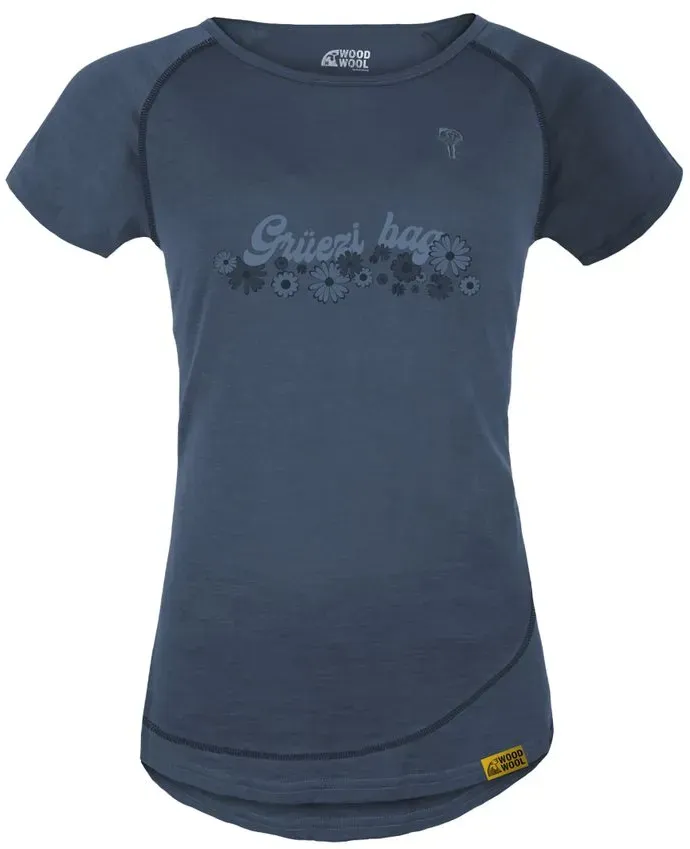 Grüezi Bag Woodwool T-shirt Lady Uhura Flowerpower ocean cavern (4003) M