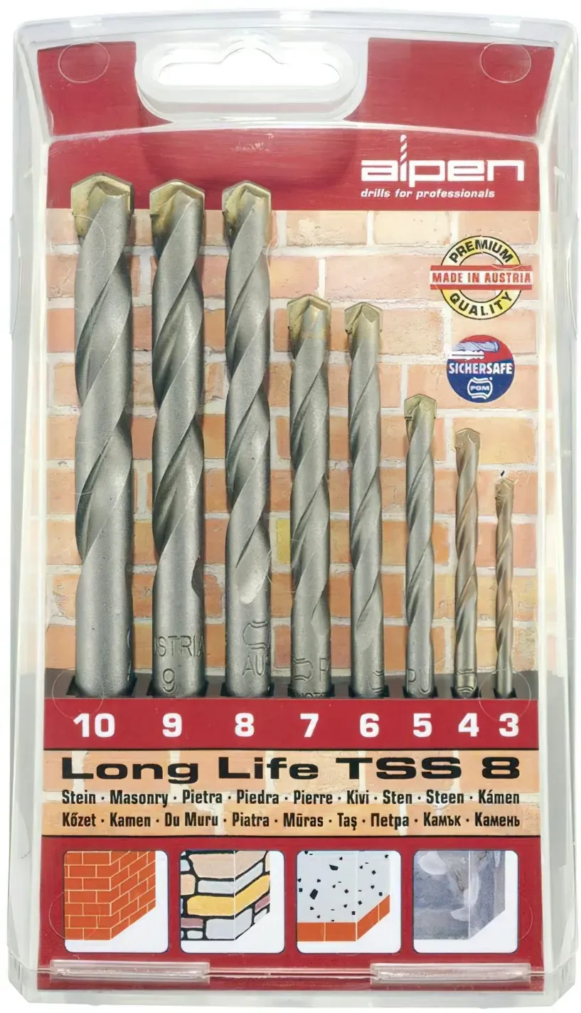 Alpen Widia Long Life 8-teiliger Bohrer-Satz