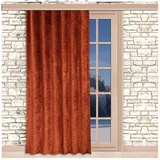 SeGaTeX home fashion Thermo Chenille Flóki Deko-Vorhang Terra mit Universal-Reihband (Kräuselband) Thermo-Wärmevorhang Deko-Schal 225 x 130 cm