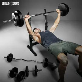 Gorilla Sports Hantelbank Schwarz/Weiß