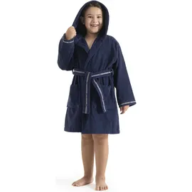 Bruno Banani Kinderbademantel BRUNO BANANI "Danny, Ideal für Zuhause, Schwimmbad oder im Urlaub" Gr. 104, blau (marine), L:61cm, Walkfrottee, Hausmäntel, mit Logostreifen, aus 100% Baumwolle
