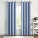 MIULEE Verdunklungsvorhänge Thermo Blickdicht Ösen 2er Set 140x200cm Blau