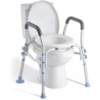 Vevor Toilettensitzerhöhung mit Armlehnen grau/weiß