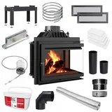 Kamineinsatz Gusseisen SIMPLE rechts 8 kW Ø 200 Set