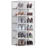SONGMICS Schuhbox Aufbewahrungsboxen (12 St), Schuh-Organizer, 33,3x23x14 cm weiß 24.5 cm