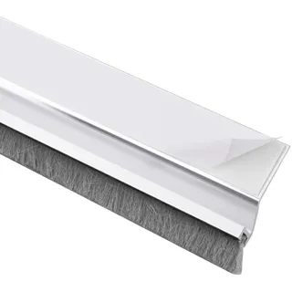 Gedotec Zugluftstopper für Türen silber aus Aluminium [Länge: 1m] Bürstendichtung Insektenschutz & Kälteschutz für Türen I Türbodendichtung Bürste I Türdichtung unten I Bürstendichtung Rolladen