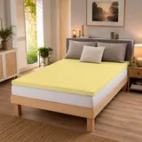 BettwarenShop Topper Spannbettlaken Ultra Stretch 180x200 cm | creme - gelb