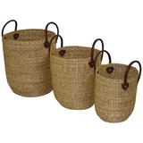Lycce Regalkorb Aufbewahrungskorb MONIKA aus Seegras mit Griffen Flecht-korb Natur (1 St) 12 l | 30 cm