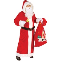 Widmann - Kostüm Luxus Weihnachtsmann, Set aus Mantel mit Kapuze und Gürtel, Verkleidung für Herren, Weihnachten, Nikolaus, Heilig Abend, Karneval